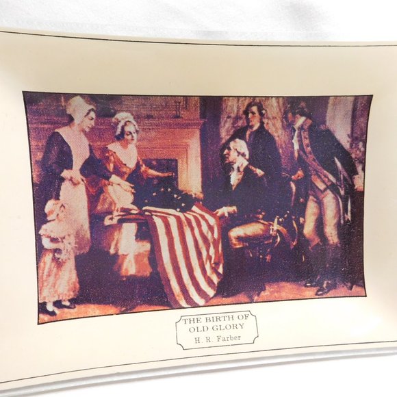 Houze Art Patriotic Glass Trays Declaration Independence, Washington, Old Glory - Picture 4 of 8